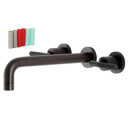 Kingston Brass KS8025CKL Two-Handle Wall Mount Tub Faucet, Oil Rubbed Bronze KS8025CKL